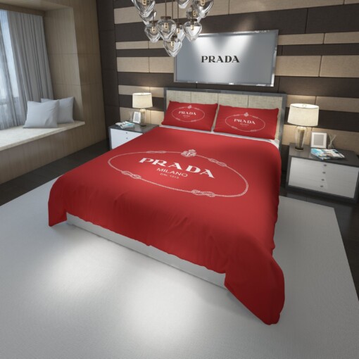 Prada Logo Inspired 8 Duvet Cover Bedding Set