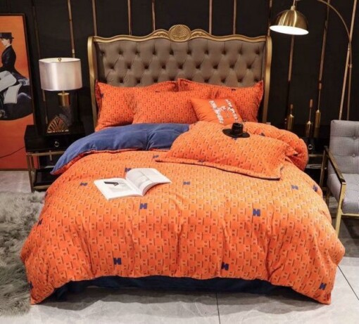 Hermes Paris Luxury Brand Type 32 Bedding Sets Duvet Cover Bedroom Sets