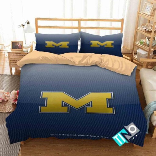 Ncaa Michigan Wolverines 1 Logo D 3d Personalized Sets Duvet Cover Bedroom Set Bedset Bedlinen