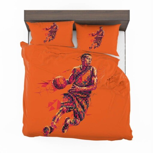 Basketball Player Low Poly Mosaic Art Custom Bedding Set