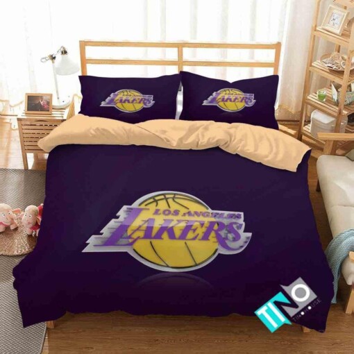Nba Los Angeles Lakers 1 Logo 3d Personalized Sets Duvet Cover Bedroom Set Bedset Bedlinen N