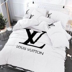 Louis Vuiton White Black Bedding Sets Duvet Cover Sheet Cover Pillow Cases Luxury Bedroom Sets