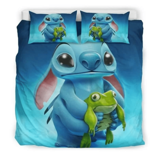 Stitch Frog Bedding Set Duvet Cover Pillowcases