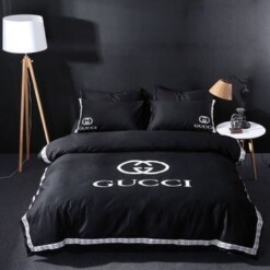 Gucci Black 24 Bedding Sets Duvet Cover Sheet Cover Pillow Cases Luxury Bedroom Sets