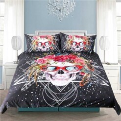 Cool Sugar Skull Bedding Set Hgm5301