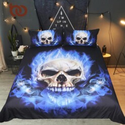 3D Flame Skull Bedding Set