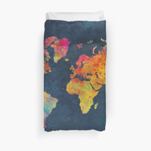 World Map Bedroom Duvet Cover Bedding Sets