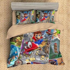 Super Mario Odyssey 3 Duvet Cover Bedding Set