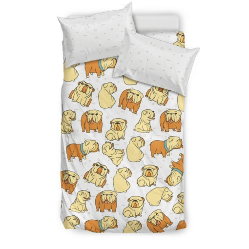 Doodle Bulldogs Bedroom Duvet Cover Bedding Sets