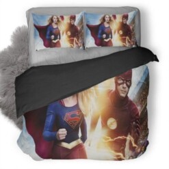 Flash And Supergirl 2018 Bedding Set