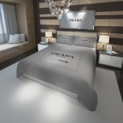 Prada Logo 3d Personalized Bedding Sets Duvet Cover Bedroom Sets Bedset Bedlinen