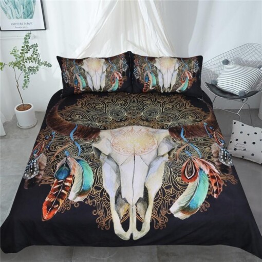 Skull & Feathers Bedding Set