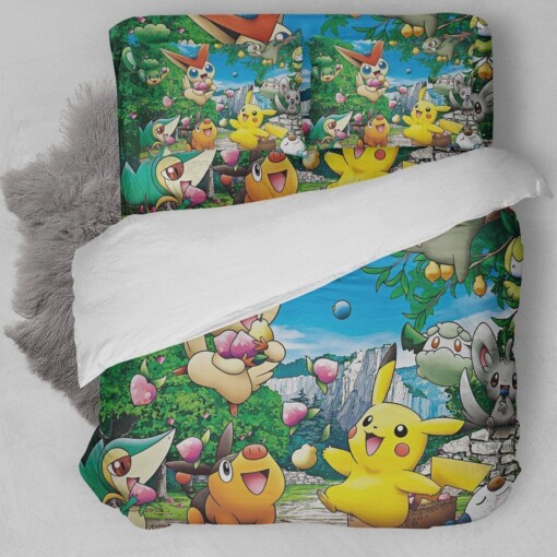 Pikachu Picking Fruits Bedding Set
