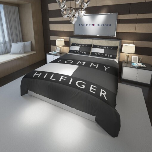 Tommy Hilfiger Logo Custom Bedding Set Duvet Cover4