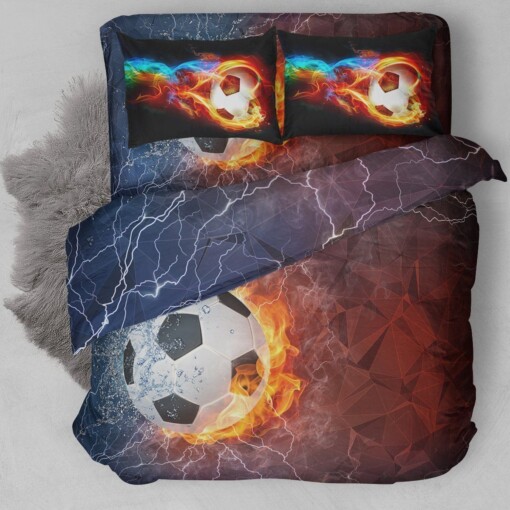 Soccer On Fire Bedding Set