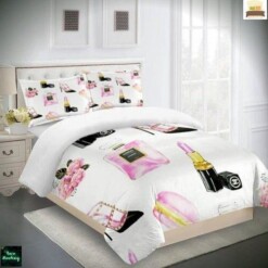 Coco Chanel Luxury 01 Bedding Sets Duvet Cover Luxury Brand Bedding Customized