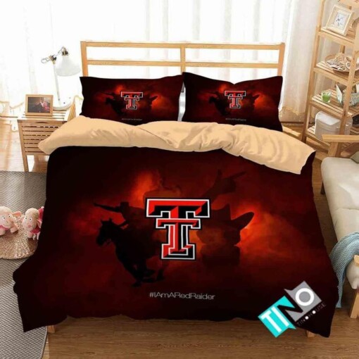 Ncaa Texas Tech Red Raiders 4 Logo N 3d Bedding Sets Duvet Cover Bedroom Set Bedset Bedlinen