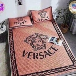 Versace Pink 6 Bedding Sets Duvet Cover Sheet Cover Pillow Cases Luxury Bedroom Sets
