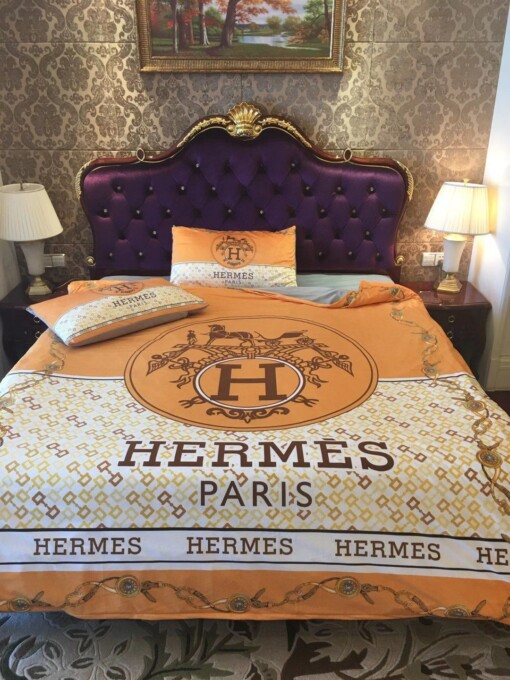 Hermes Paris Luxury Brand Type 02 Bedding Sets Duvet Cover Bedroom Sets