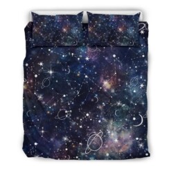 Constellation Galaxy Space Print Duvet Cover Bedding Set