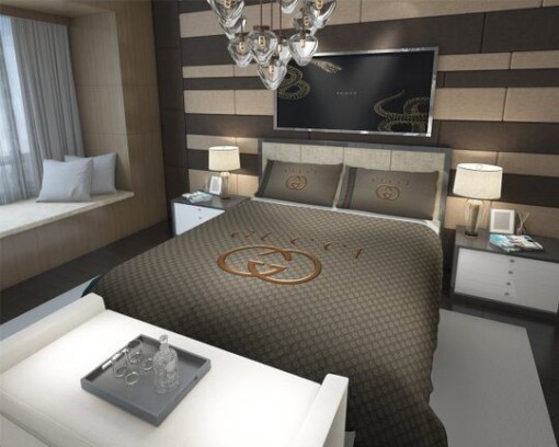 Luxury Gucci Logo Custom 3d Customized Bedding Sets Duvet Cover