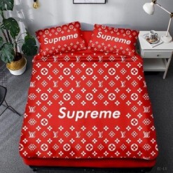 Luxury Lv Supreme 03 Bedding Sets Duvet Cover Bedroom Luxury Brand Bedding