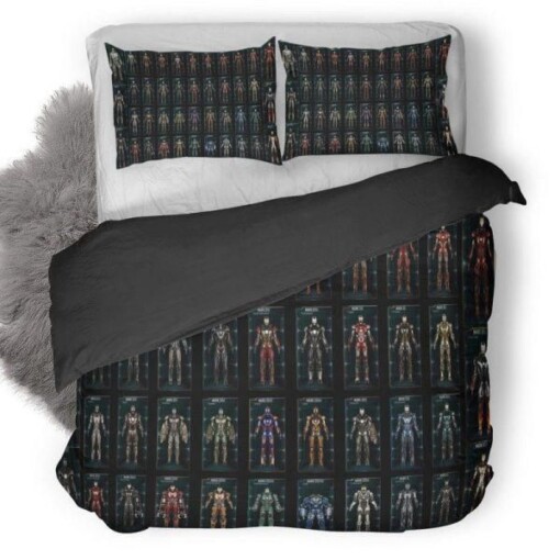 All Iron Man Suits Figure Duvet Cover Bedding Set