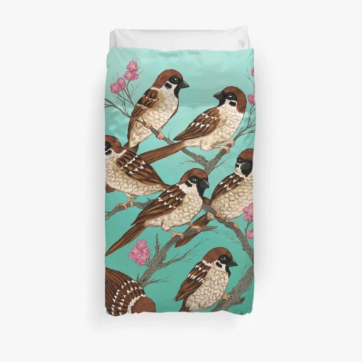 Sakura Sparrows Bedroom Duvet Cover Bedding Sets