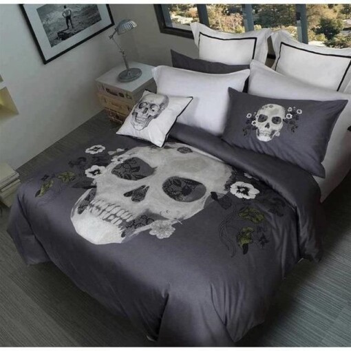 Elegant 3D Skull Bedding Set
