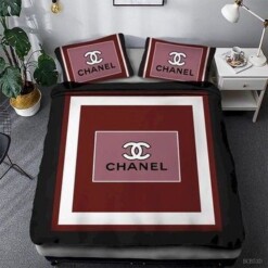 Chanel Red White 20 Bedding Sets Duvet Cover Sheet Cover Pillow Cases Luxury Bedroom Sets