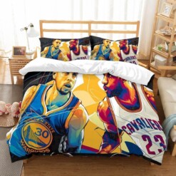 Stephen Curry Vs Lebron James Bedding Set Duvet Cover Set