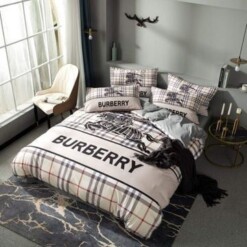 Burberry Cute Khaki Style 2 Bedding Sets Duvet Cover Sheet Cover Pillow Cases Luxury Bedroom Sets
