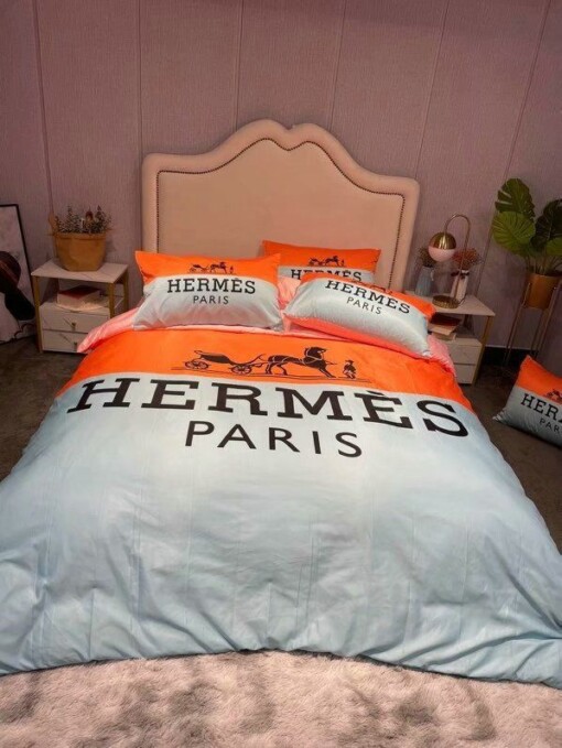 Hermes Paris Luxury Brand Type 20 Bedding Sets Duvet Cover Bedroom Sets