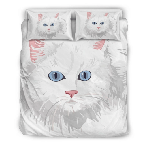 White Cat Bedding Set