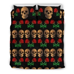 Roses And Skulls Bedding Set