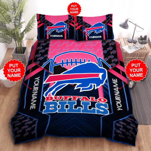 Personalized Buffalo Bills Duvet Cover Pillowcase Bedding Set