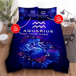 Personalized Zodiac Duvet Cover Pillowcase Bedding Set