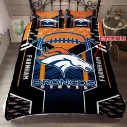 Custom Name Denver Broncos Bedding Set