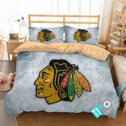 Nhl Chicago Blackhawks Logo D Duvet Cover Bedding Sets N