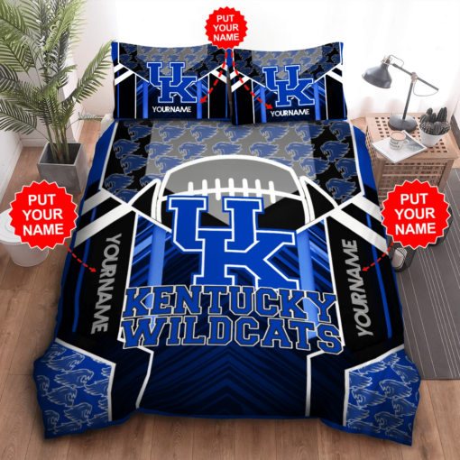 Personalized Kentucky Wildcats Duvet Cover Pillowcase Bedding Set
