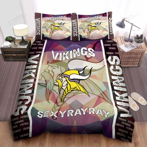 Custom Name Minnesota Vikings Duvet Covers Bedding Set