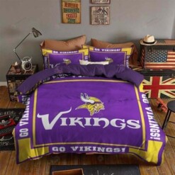 Minnesota Vikings Bedding Set Sleepy Halloween And Christmas Duvet Cover Pillow Cases