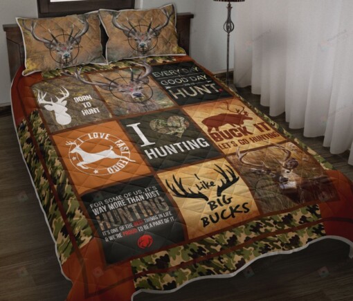 Deer Hunting I Like Big Bucks Quilt Bedding Set