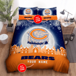 Personalized Chicago Bears Duvet Cover Pillowcase Bedding Set