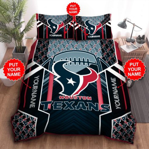 Personalized Houston Texans Duvet Cover Pillowcase Bedding Set