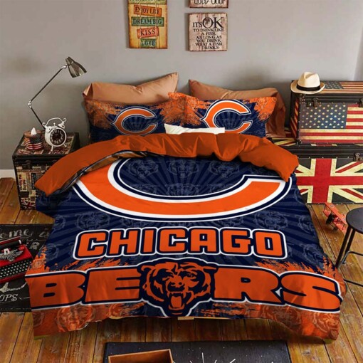 Chicago Bears Bedding Set Sleepy Duvet Cover Pillow Cases