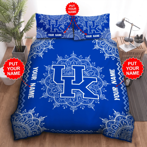 Personalized Kentucky Wildcats Duvet Cover Pillowcase Bedding Set