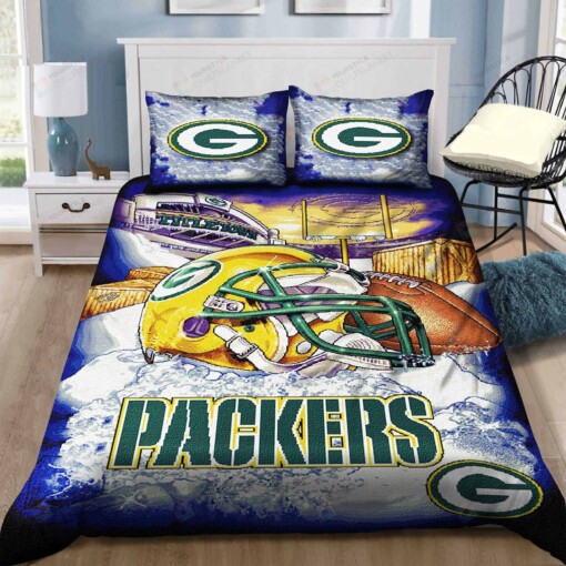 Green Bay Packers Bedding Set Sleepy Duvet Cover Pillow Cases