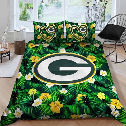 Green Bay Packers Bedding Set Sleepy Duvet Cover Pillow Cases