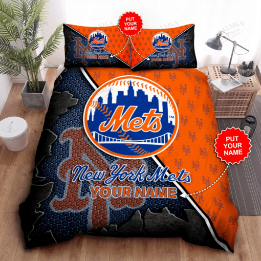 Personalized New York Mets Bedding Set